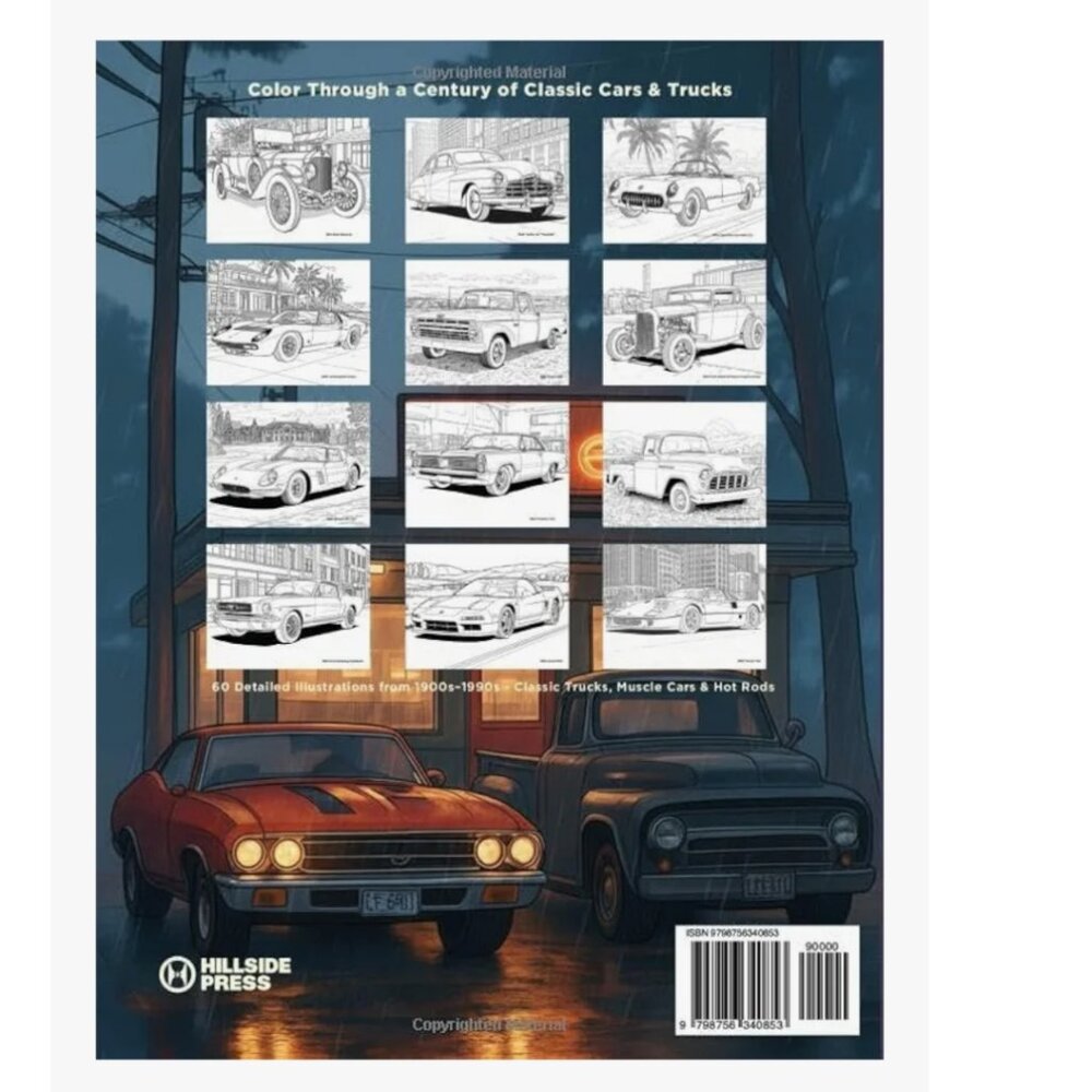 3 COLORING BOOKS SET-VINTAGE CAR&TRUCKS, JAPANESE CARS, MODIFIED CARS-BRAND NEW - Picture 3 of 11
